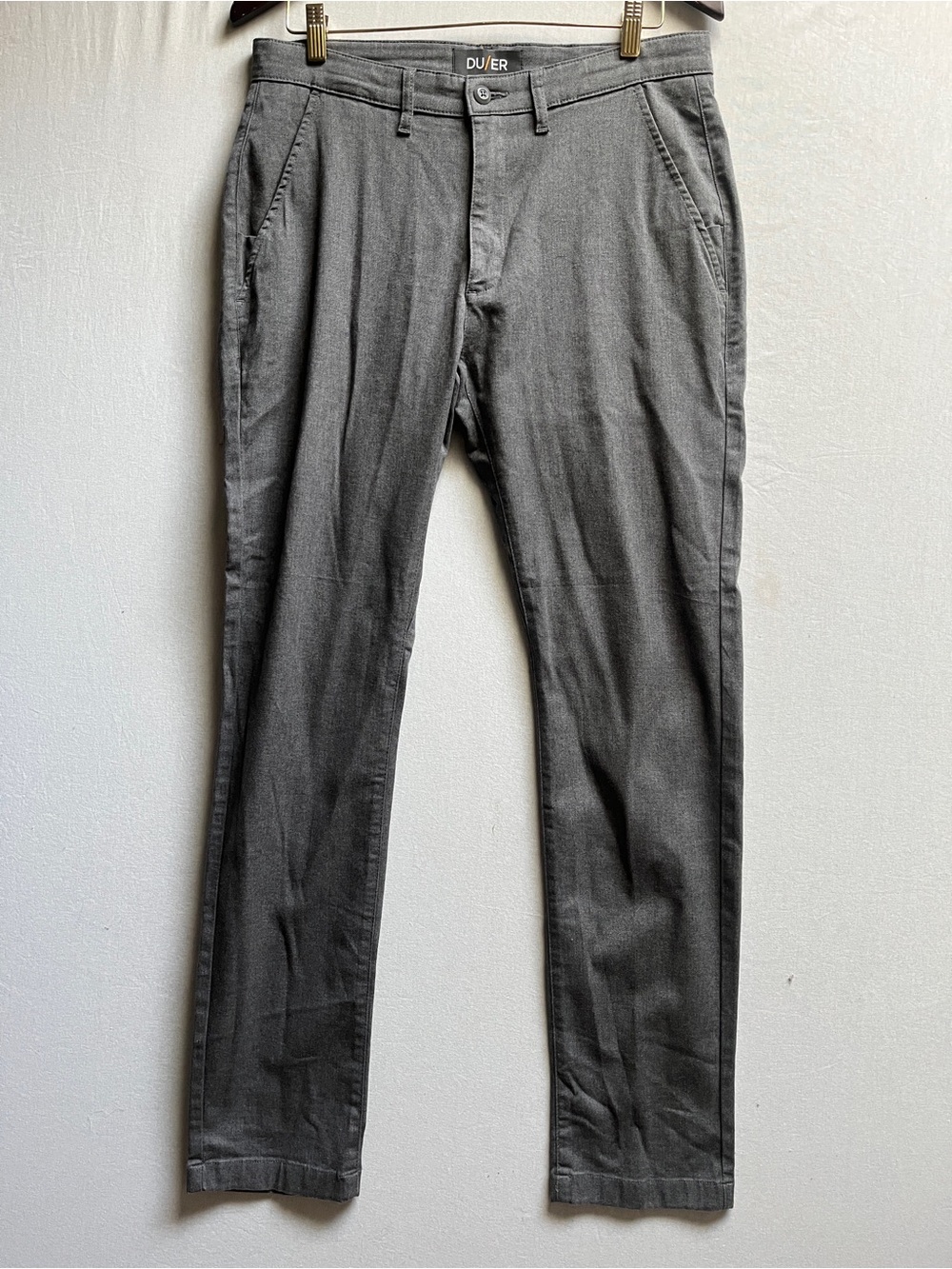 DUER Performance Denim Slim Taper Jeans Gray Stretch Men's Size 33